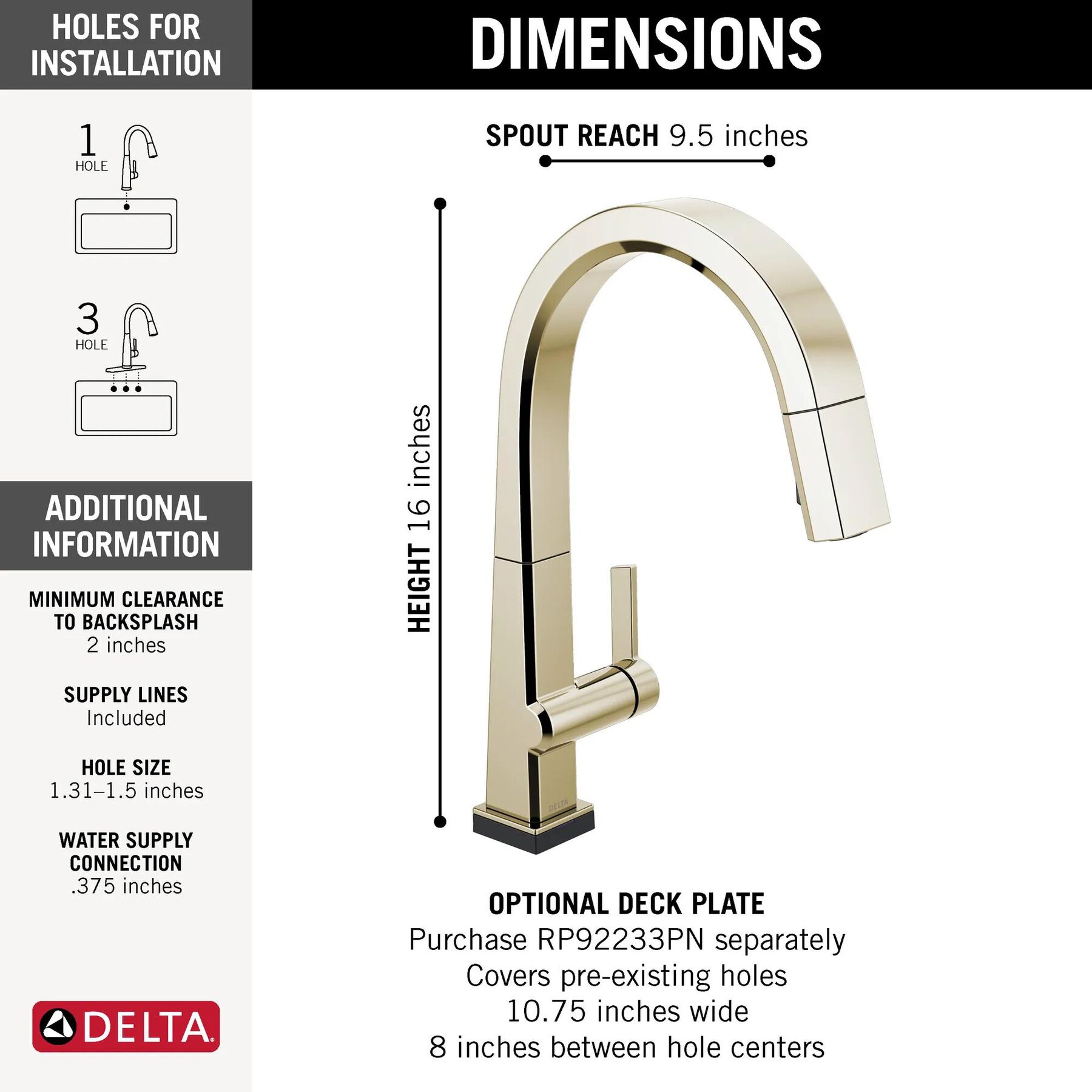 Single Handle Pull Down Kitchen Faucet with Touch<sub>2</sub>O&reg; Technology