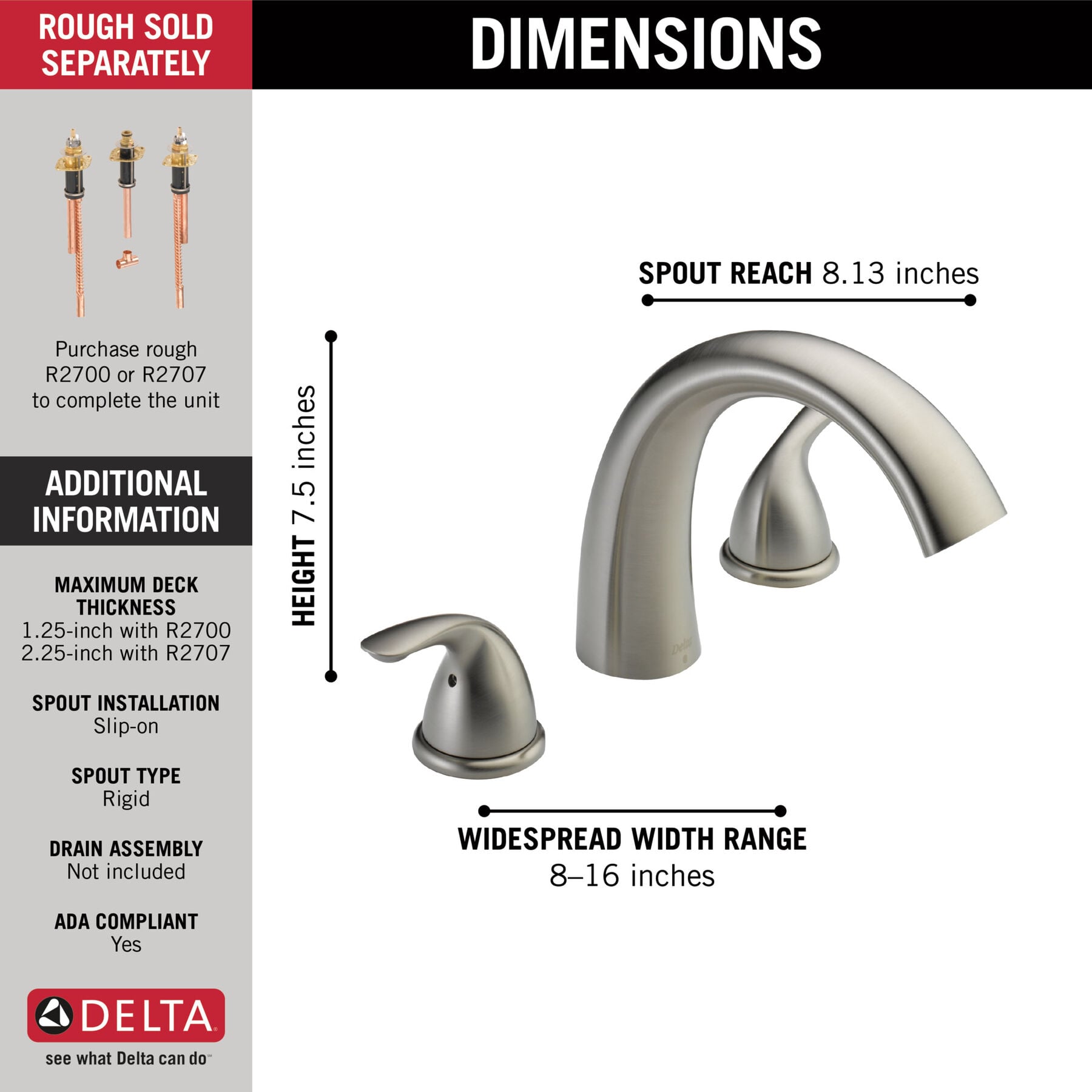 Roman Tub Faucet Trim (Recertified)