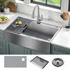 36&rdquo; Retrofit Farmhouse Apron Front 16 Gauge Stainless Steel Single Bowl Kitchen Sink for Undermount / Drop-In Installation with Accessories