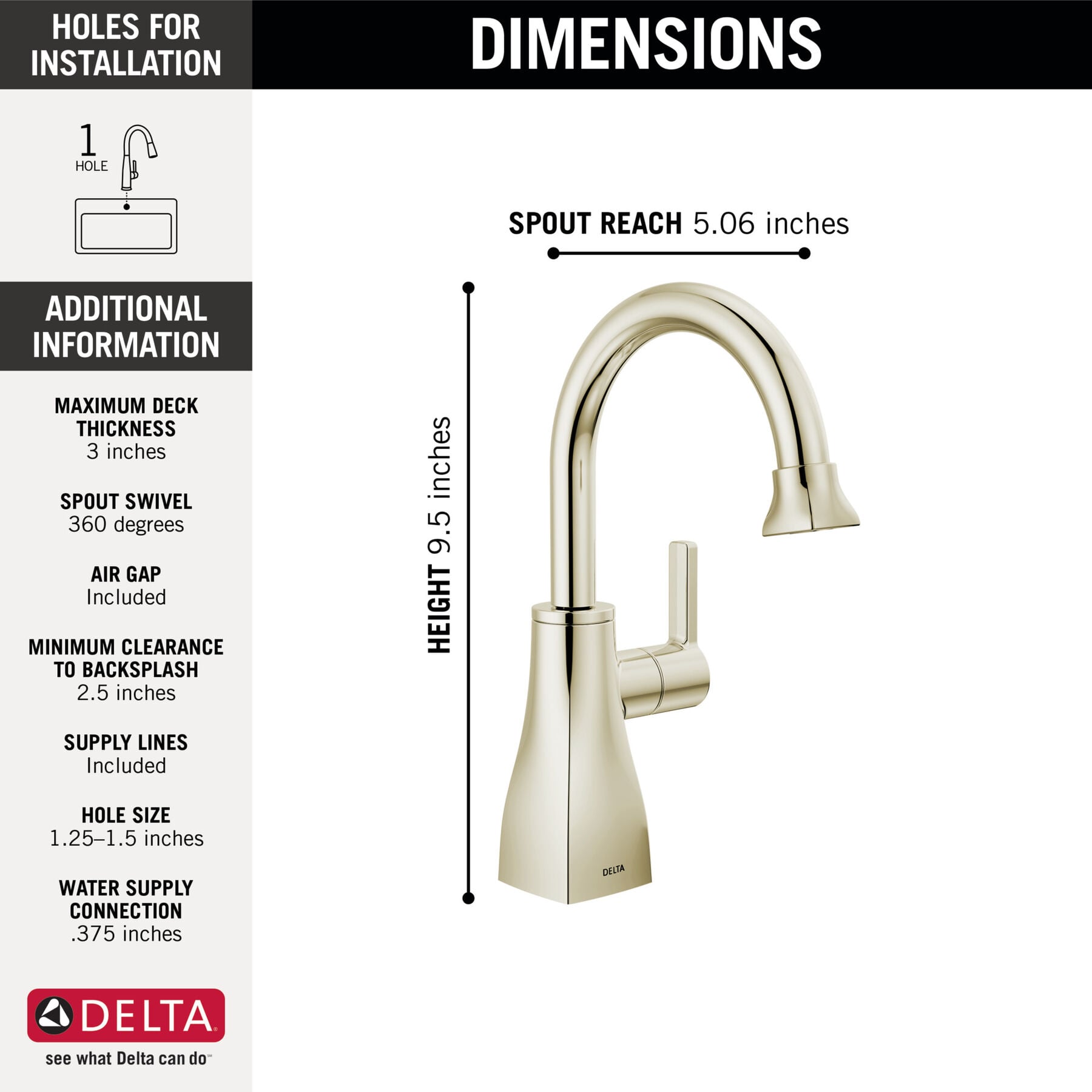 Contemporary Square Beverage Faucet