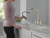 Two Handle Pull-Down Bridge Kitchen Faucet