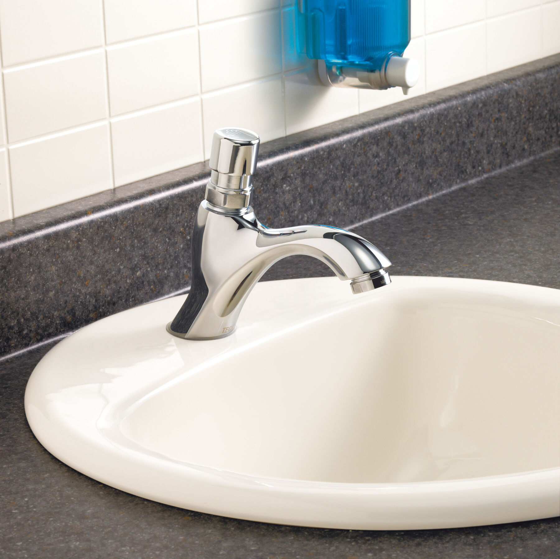 Single Hole Metering Slow-Close Bathroom Faucet