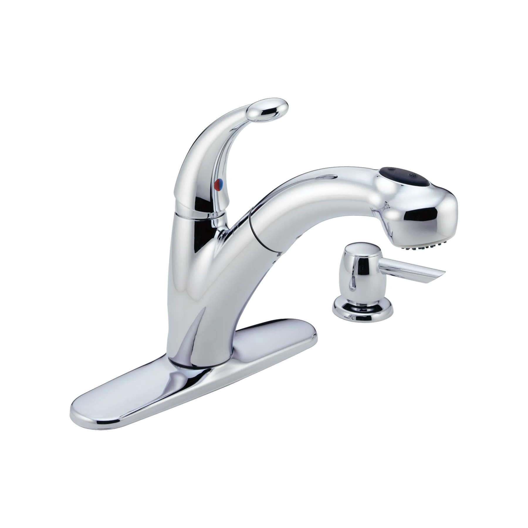 Single Handle Pull-Out Kitchen Faucet with Soap Dispenser