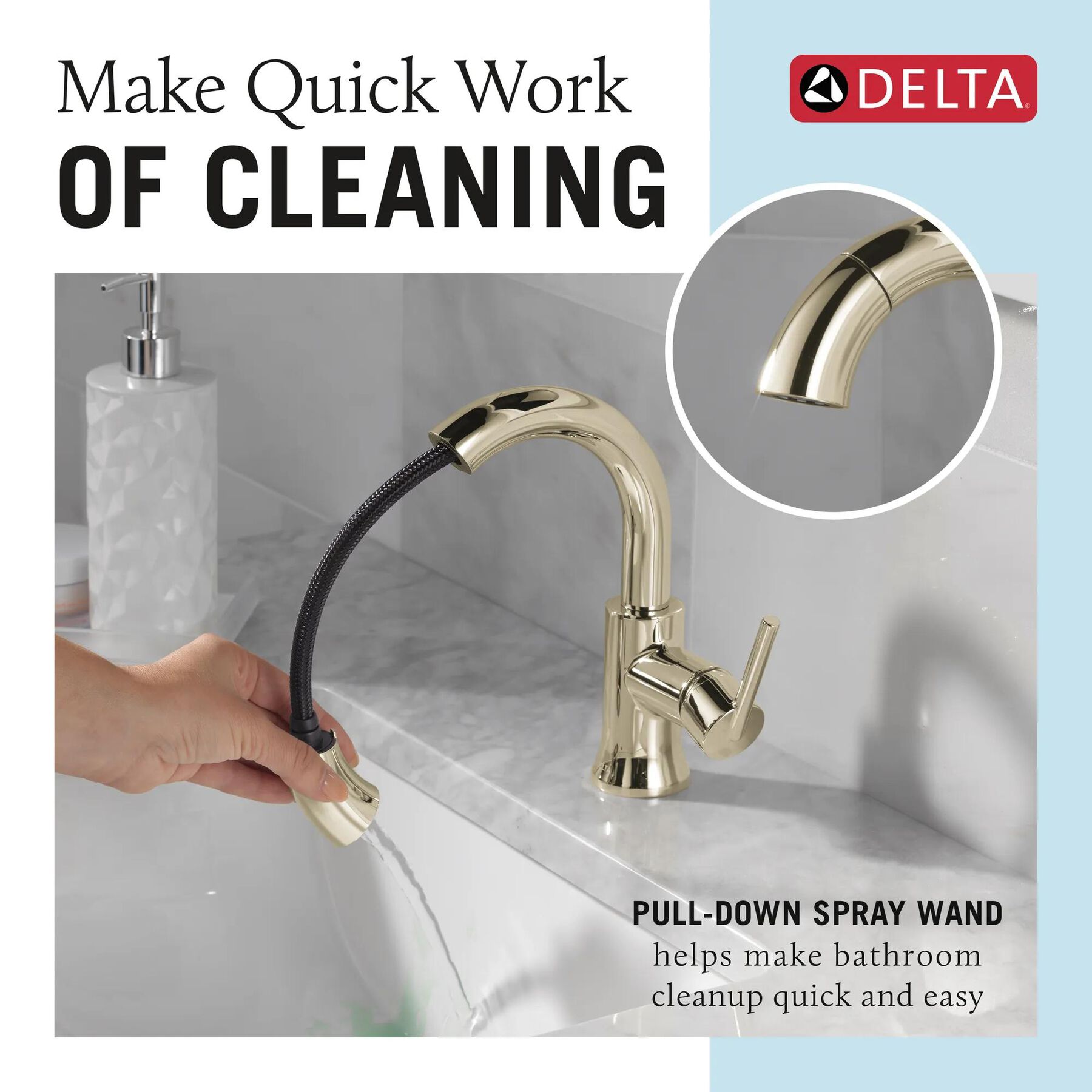 Single Handle Pull-Down Bathroom Faucet