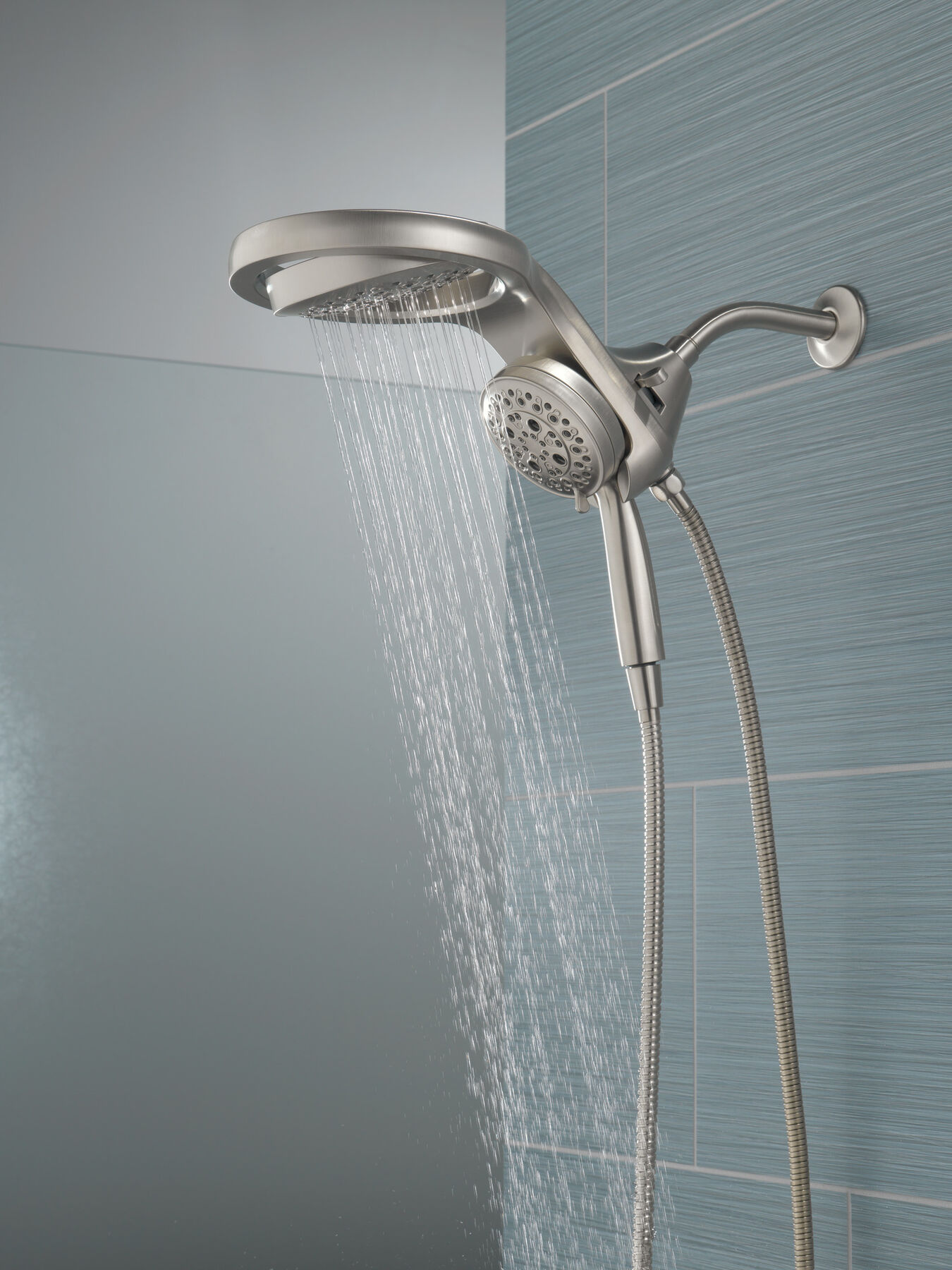 HydroRain&reg; H<sub>2</sub>Okinetic&reg; 5-Setting Two-in-One Shower Head
