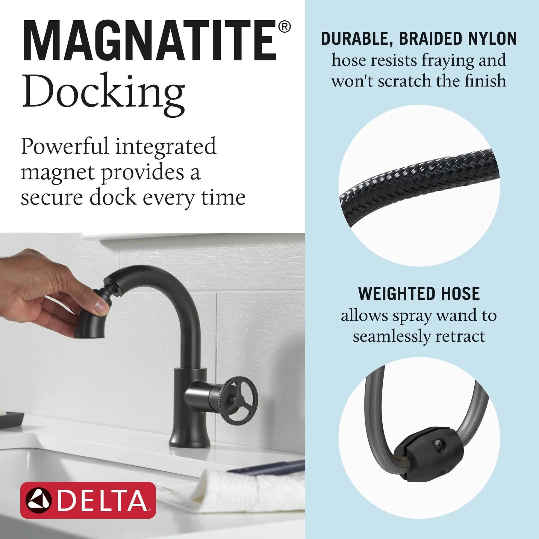Single Handle Pull-Down Bathroom Faucet