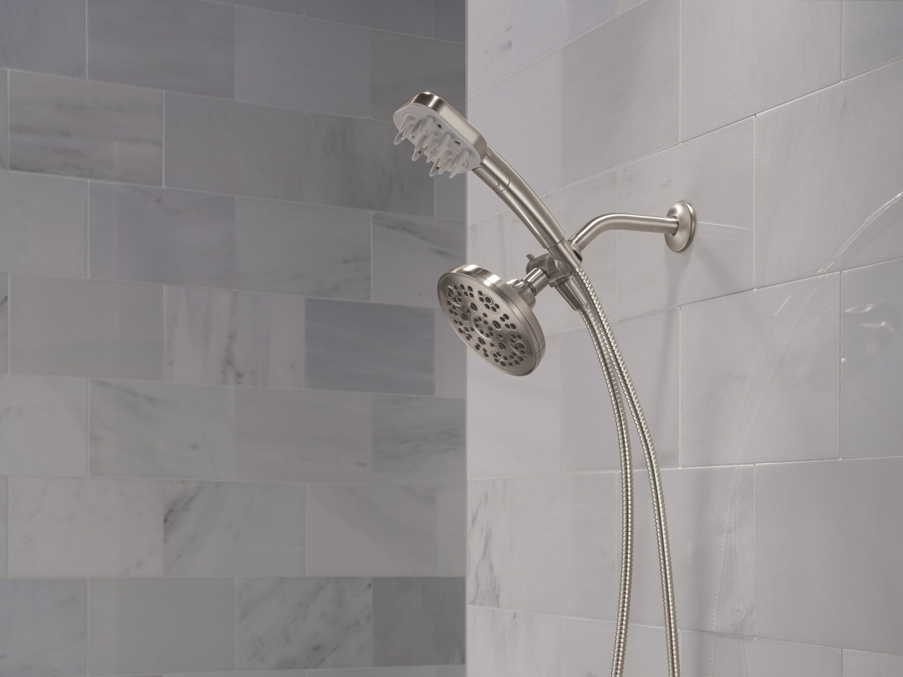 Detangling Hand Shower with 5- Setting Showerhead Bundle