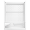60x32 Alcove Shower Base with Tile Wall Bundle  - Left Seat Center Drain Curve
