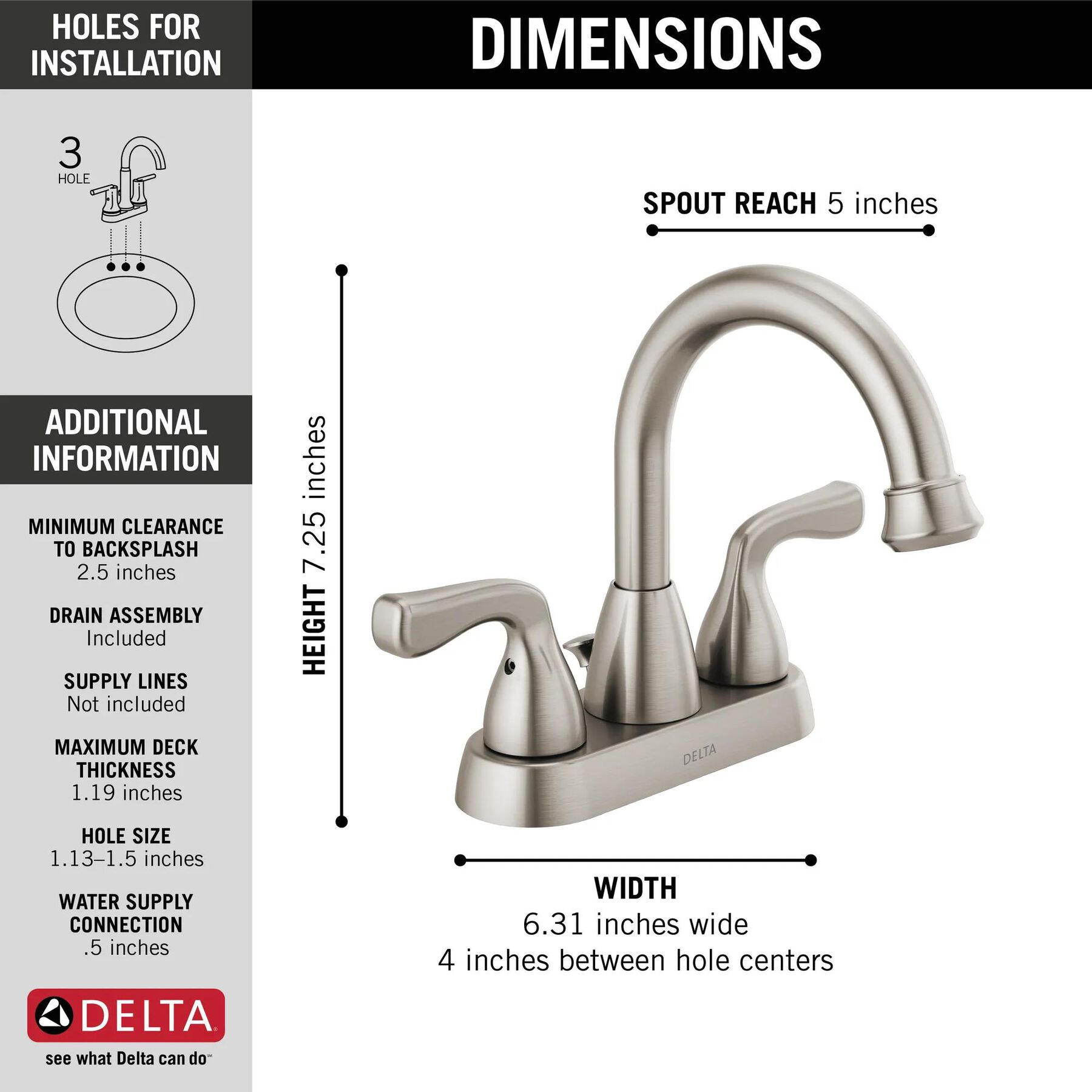 Two Handle Centerset Bathroom Faucet Stackout