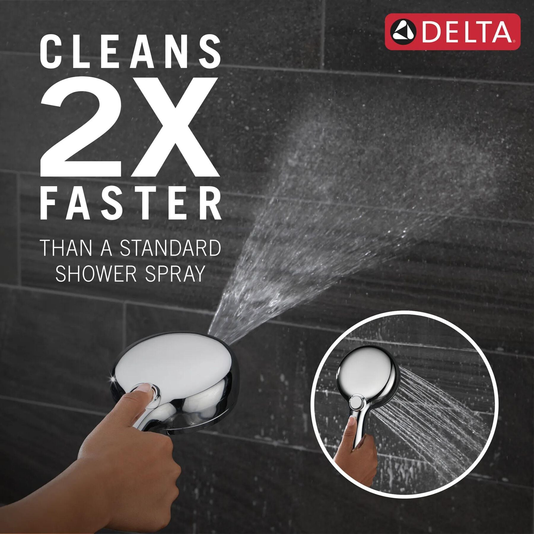 6-Setting Hand Shower with Cleaning Spray - 2.5 GPM