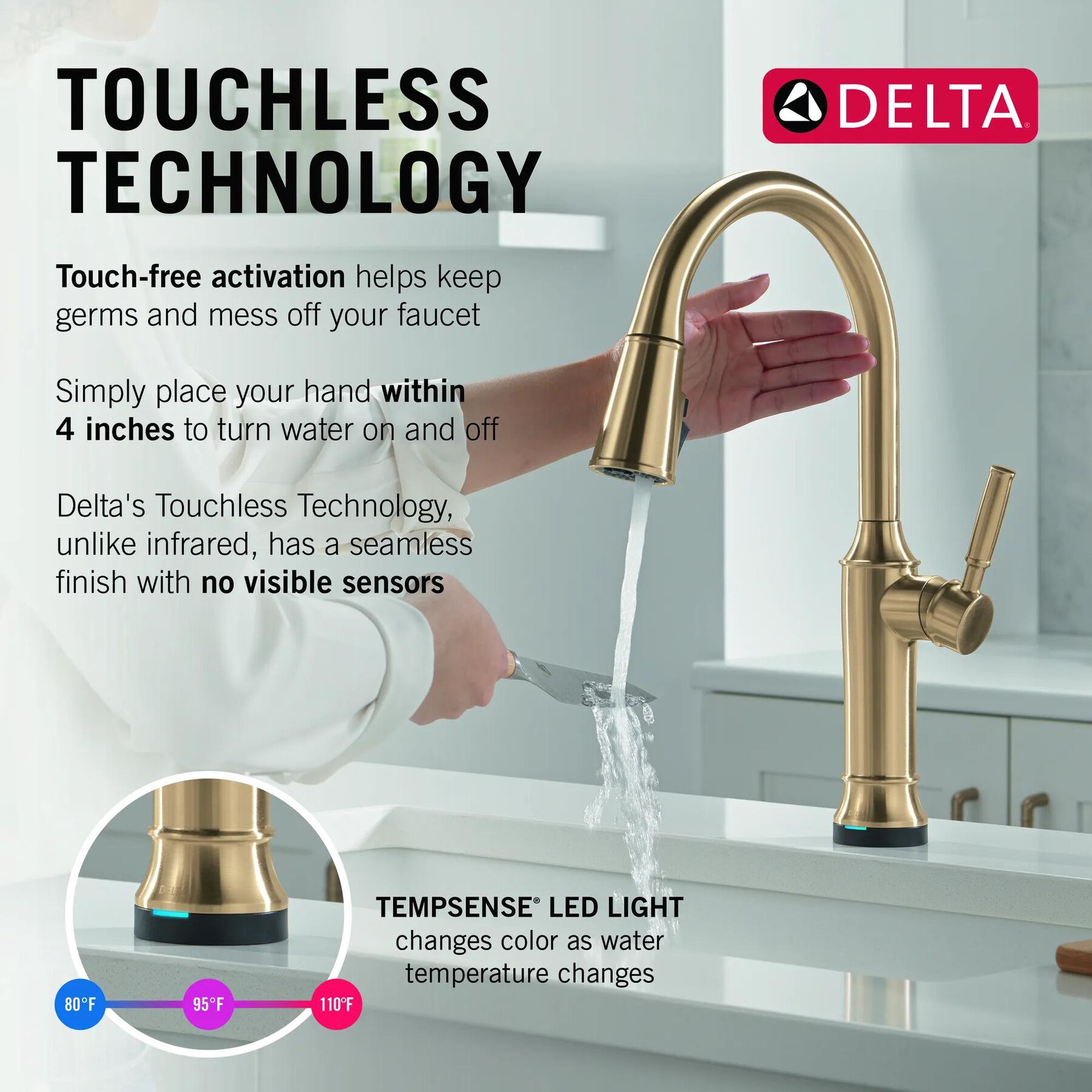 Touch<sub>2</sub>O&reg; Technology Kitchen Faucet with Touchless Technology (Recertified)