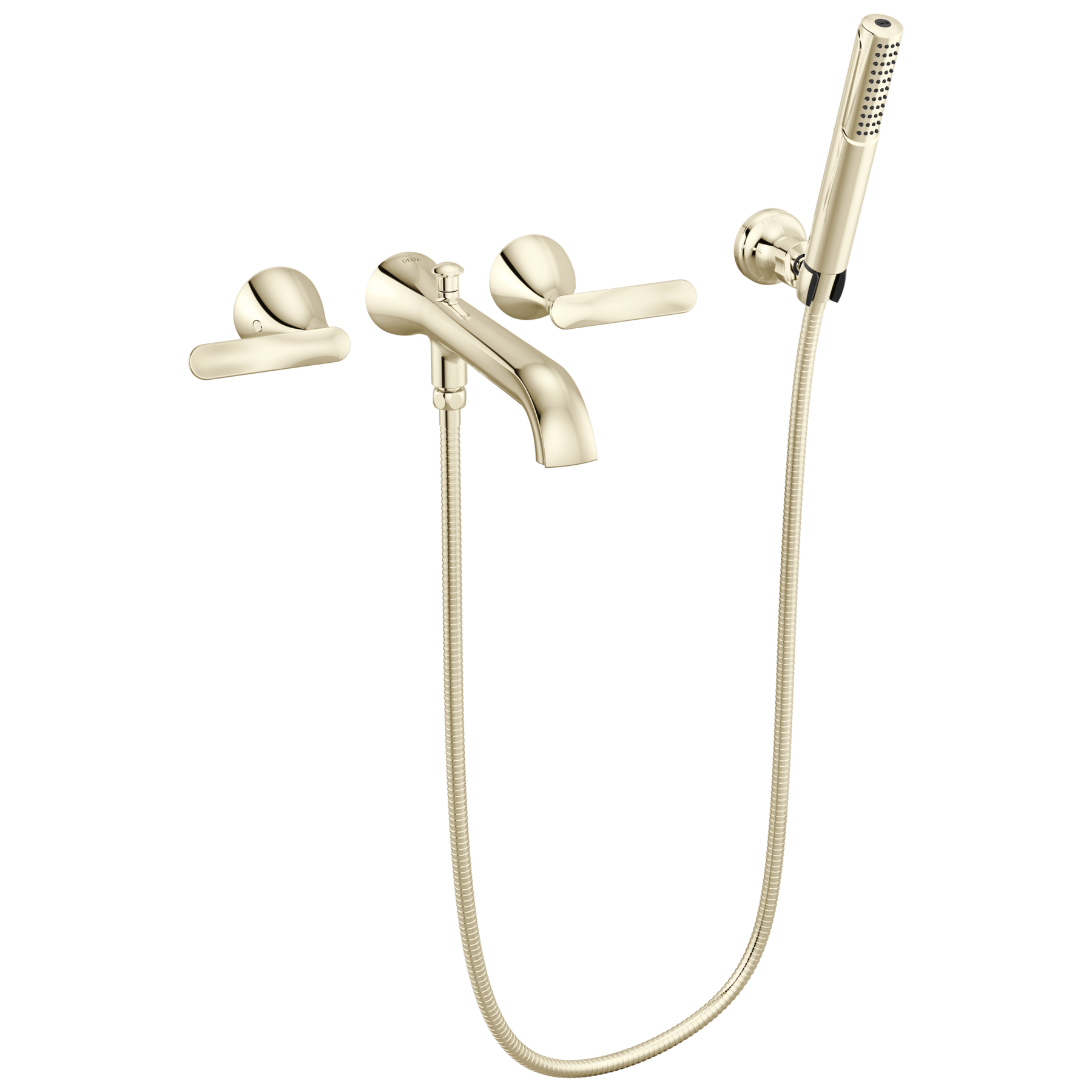 Two Handle Wall Mount Tub Filler Trim with Hand Shower