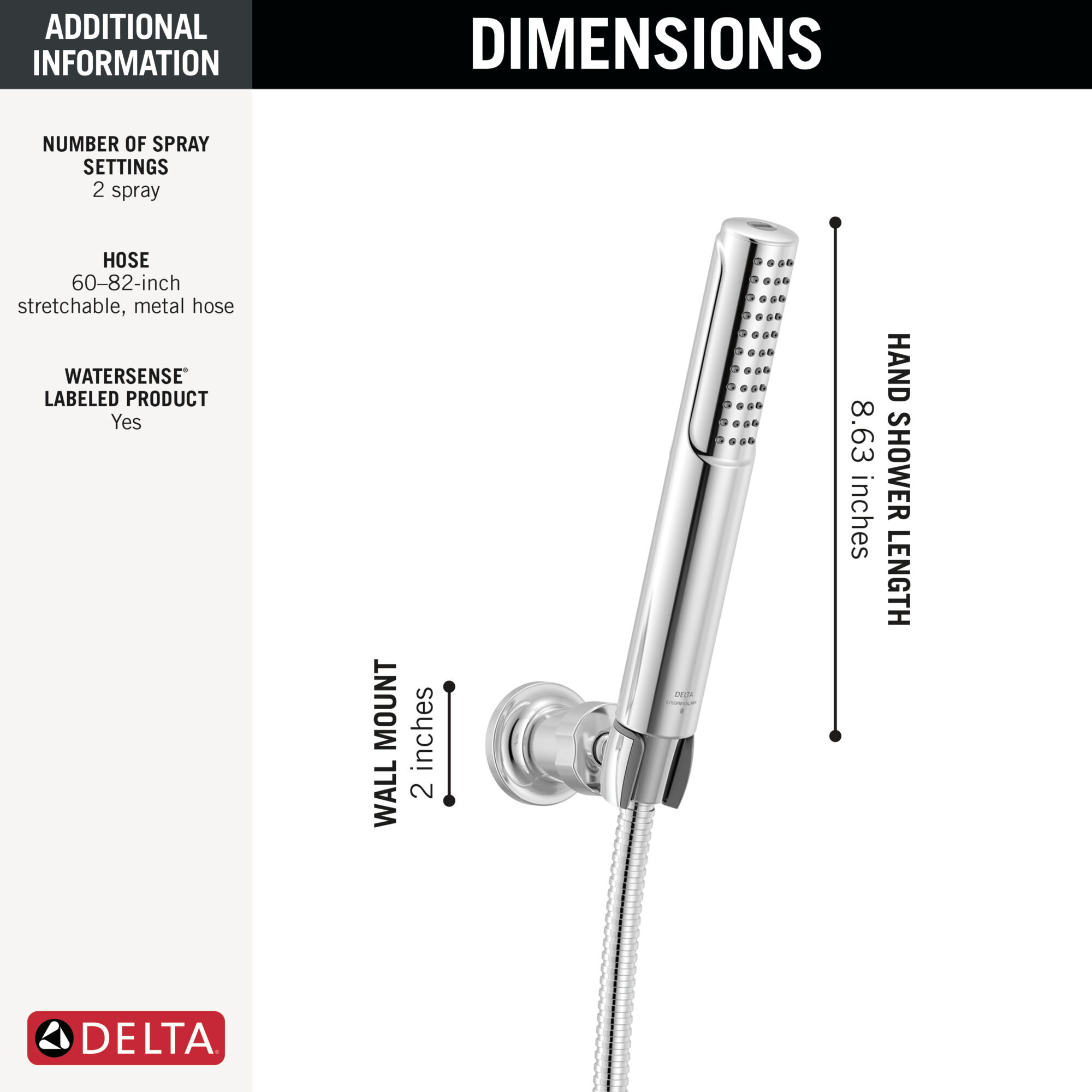 2-Setting Hand Shower with ProClean™ Spray – Wall Mount in