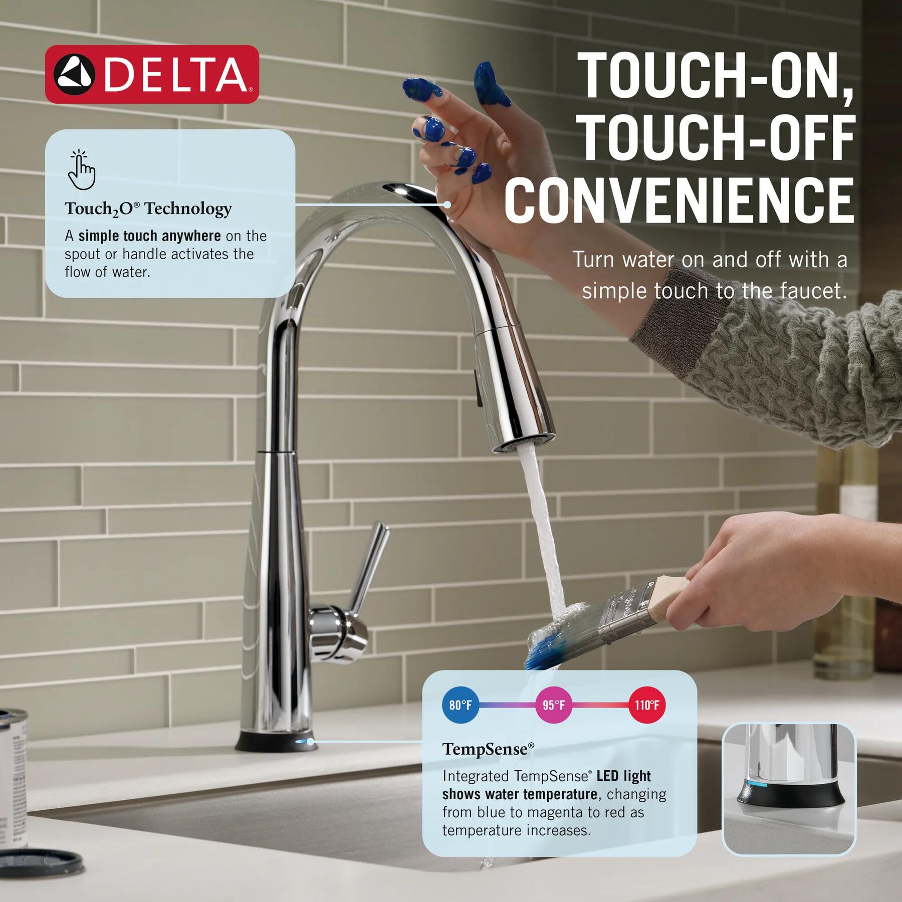 Single Handle Pull-Down Kitchen Faucet with Touch<sub>2</sub>O&reg; Technology