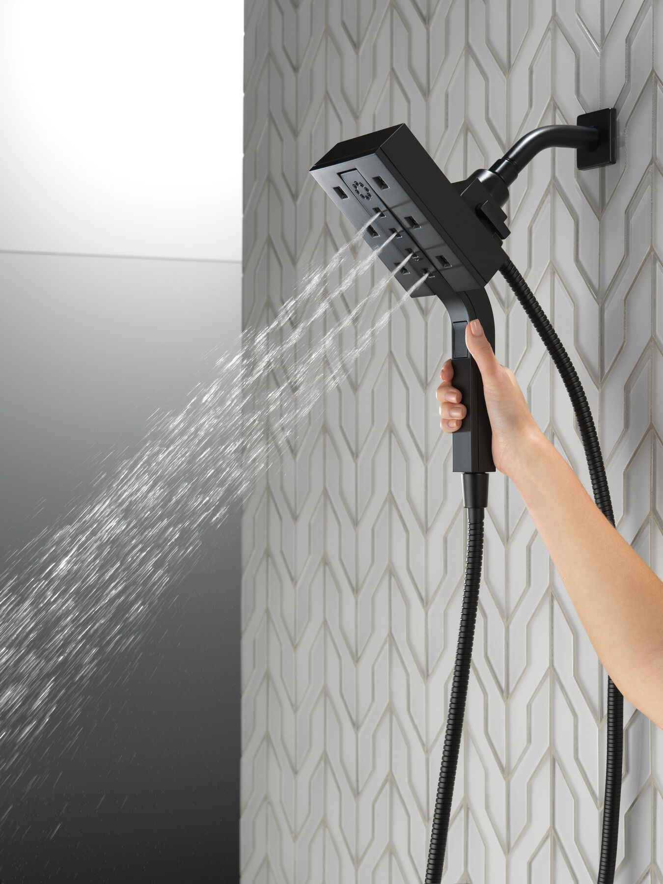 H<sub>2</sub>Okinetic&reg; In2ition&reg; 4-Setting Two-in-One Shower