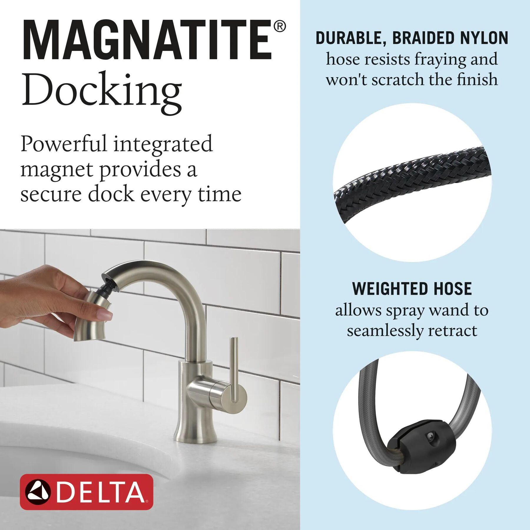 Single Handle Pull-Down Bathroom Faucet