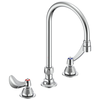 Two Handle 8 In Below Deck-Mount Faucet and Gooseneck Spout