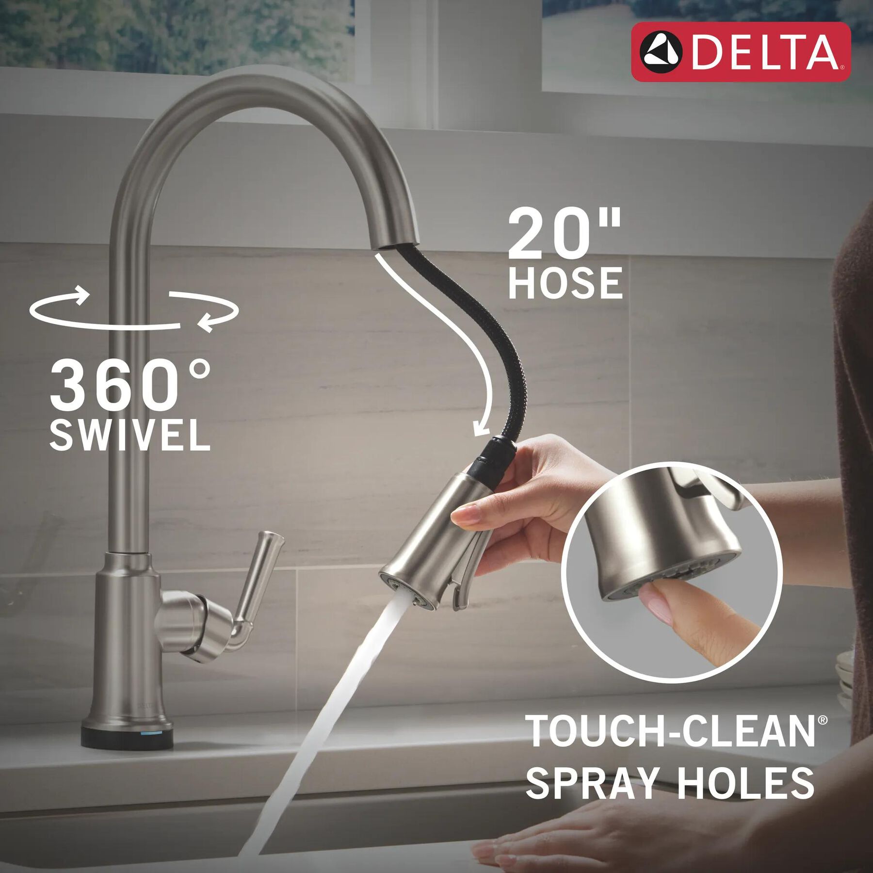 Single Handle Kitchen Pull-Down Faucet With Touchless Technology
