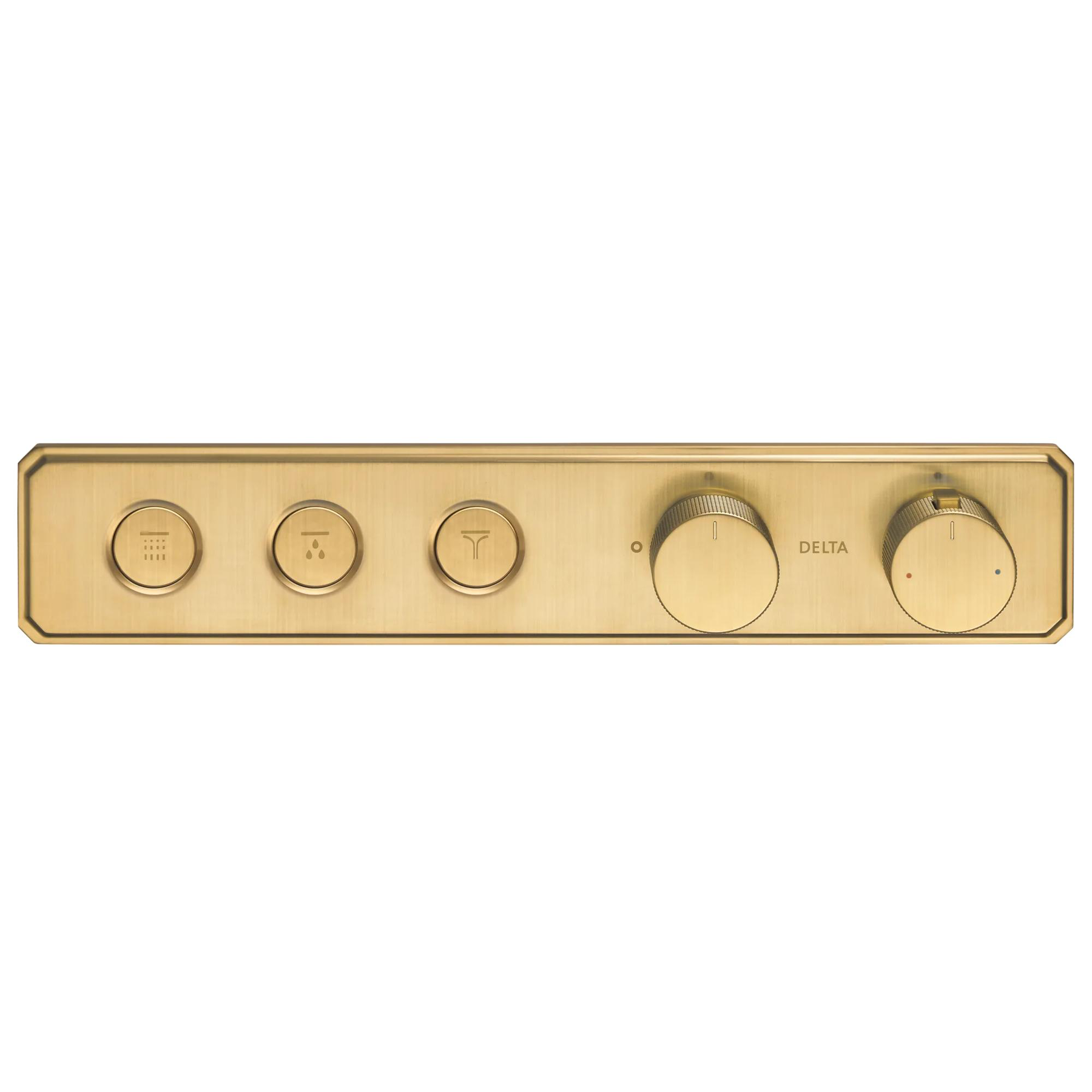 Traditional High Flow Push Button Thermostatic Trim - 3 Outlet