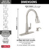 Single Handle Pull-Down Kitchen Faucet with Soap Dispenser and ShieldSpray Technology