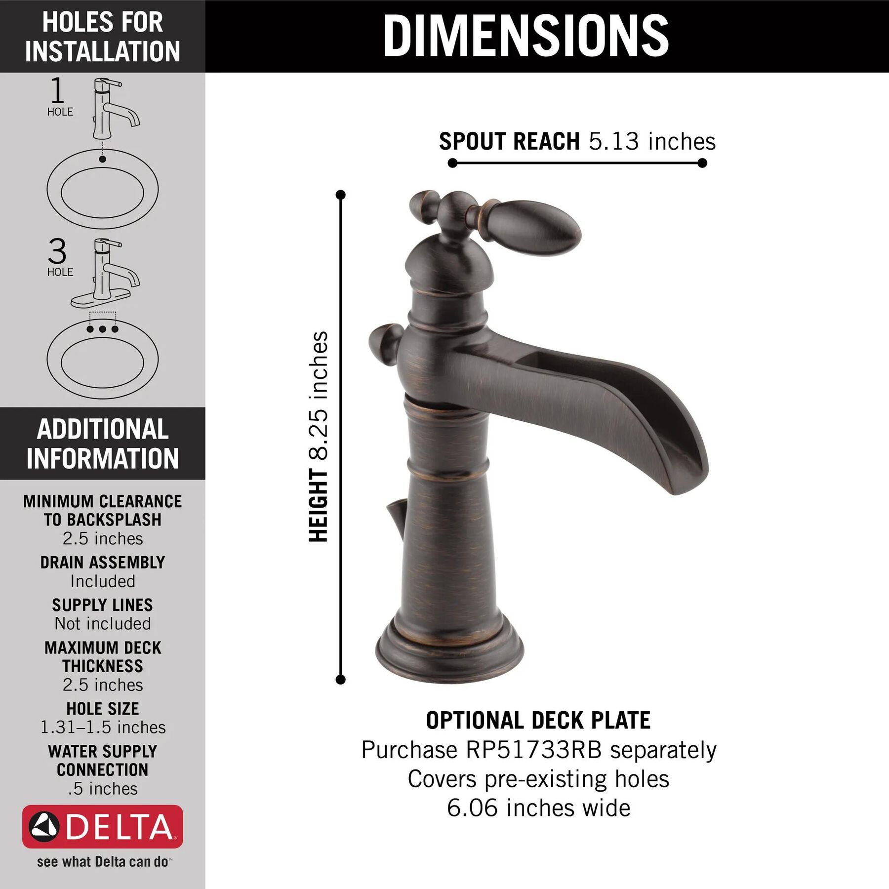 Single Handle Channel Bathroom Faucet