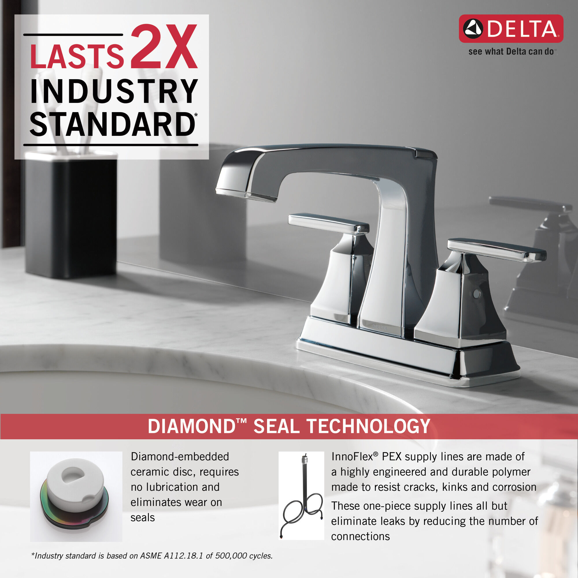 Two Handle Centerset Bathroom Faucet in Chrome 2564-MPU-DST