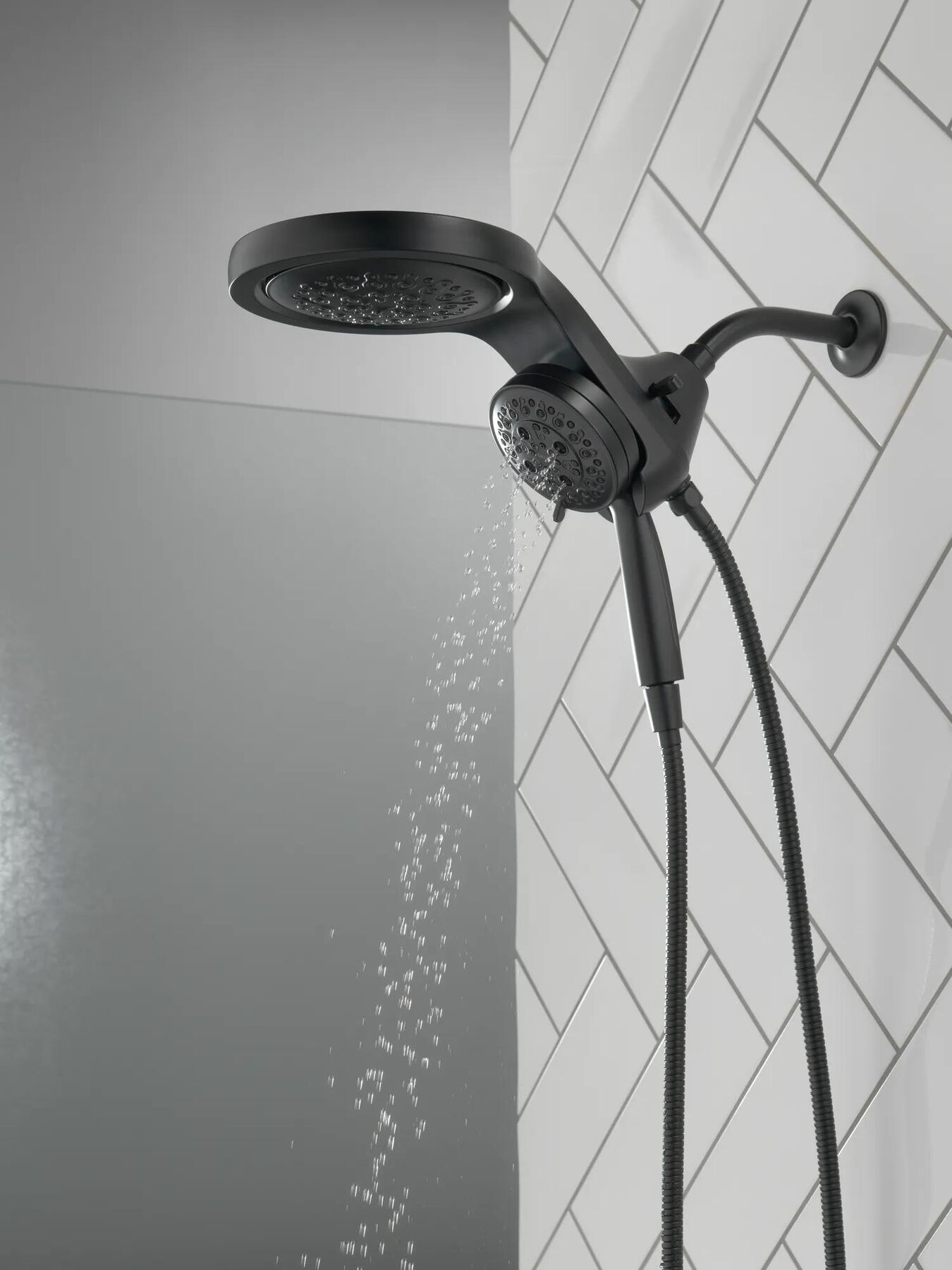 HydroRain&reg; H<sub>2</sub>Okinetic&reg; 5-Setting Two-in-One Shower Head