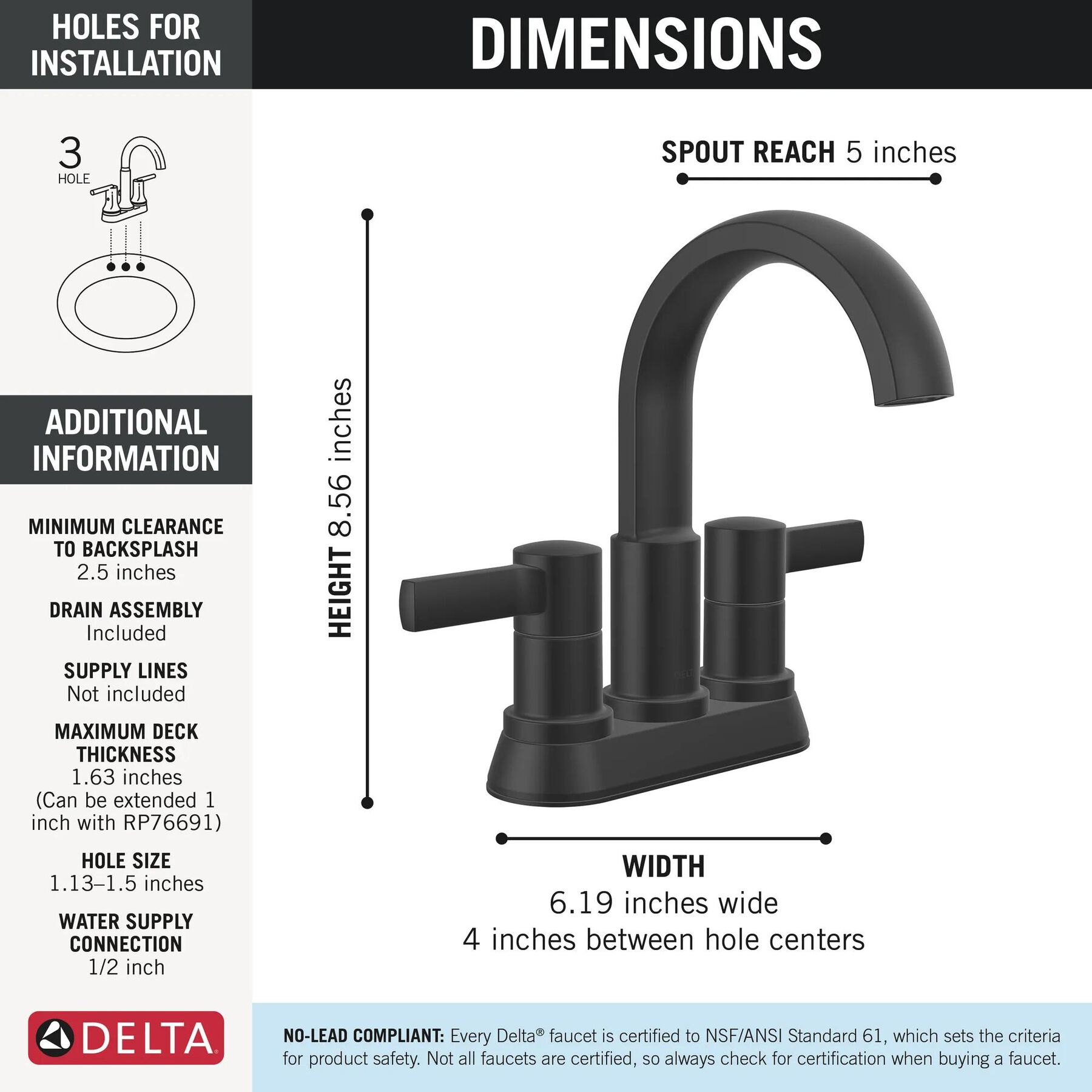 Two Handle Centerset Bathroom Faucet