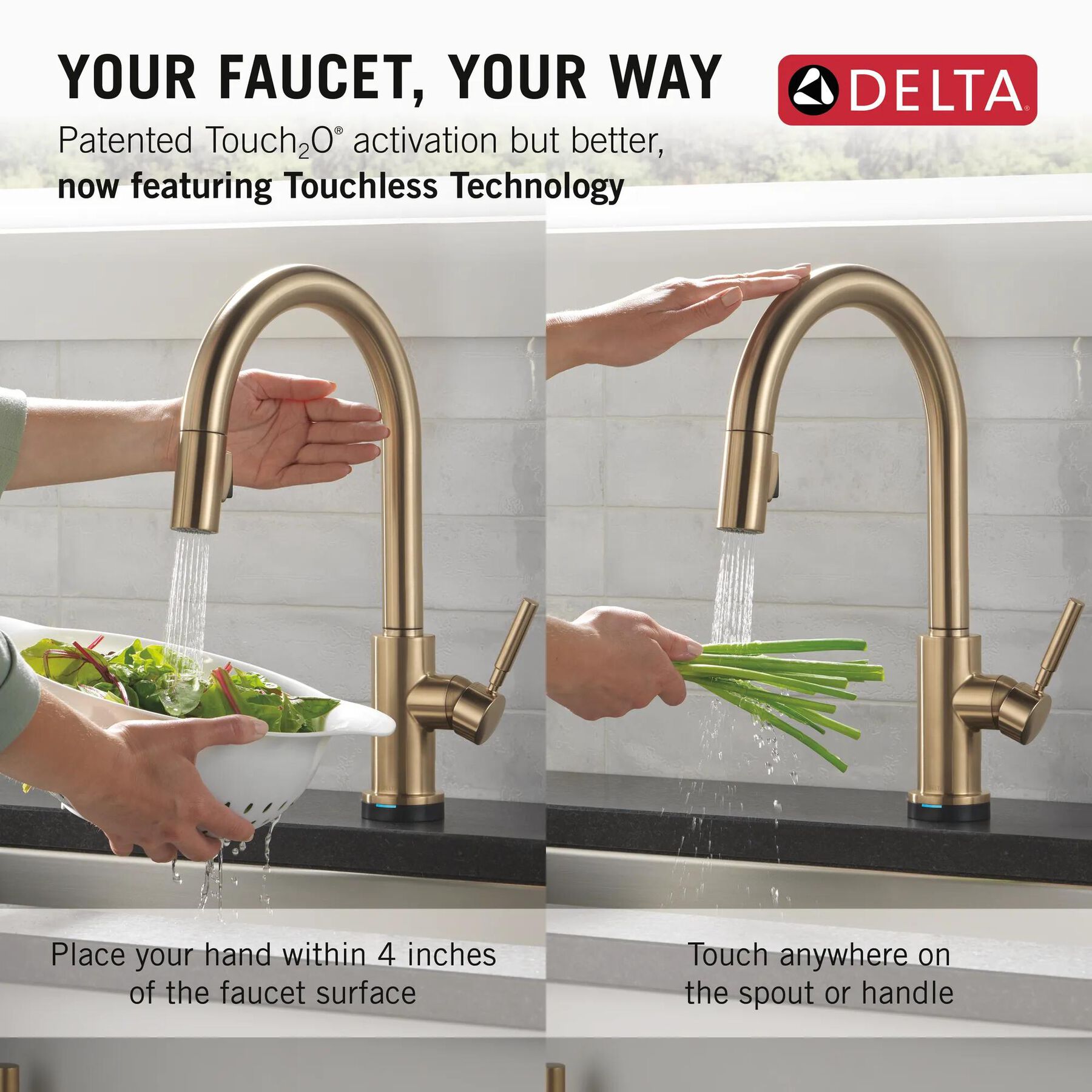 Single Handle Pull-Down Touch<sub>2</sub>O&reg; Technology Kitchen Faucet with Touchless Technology