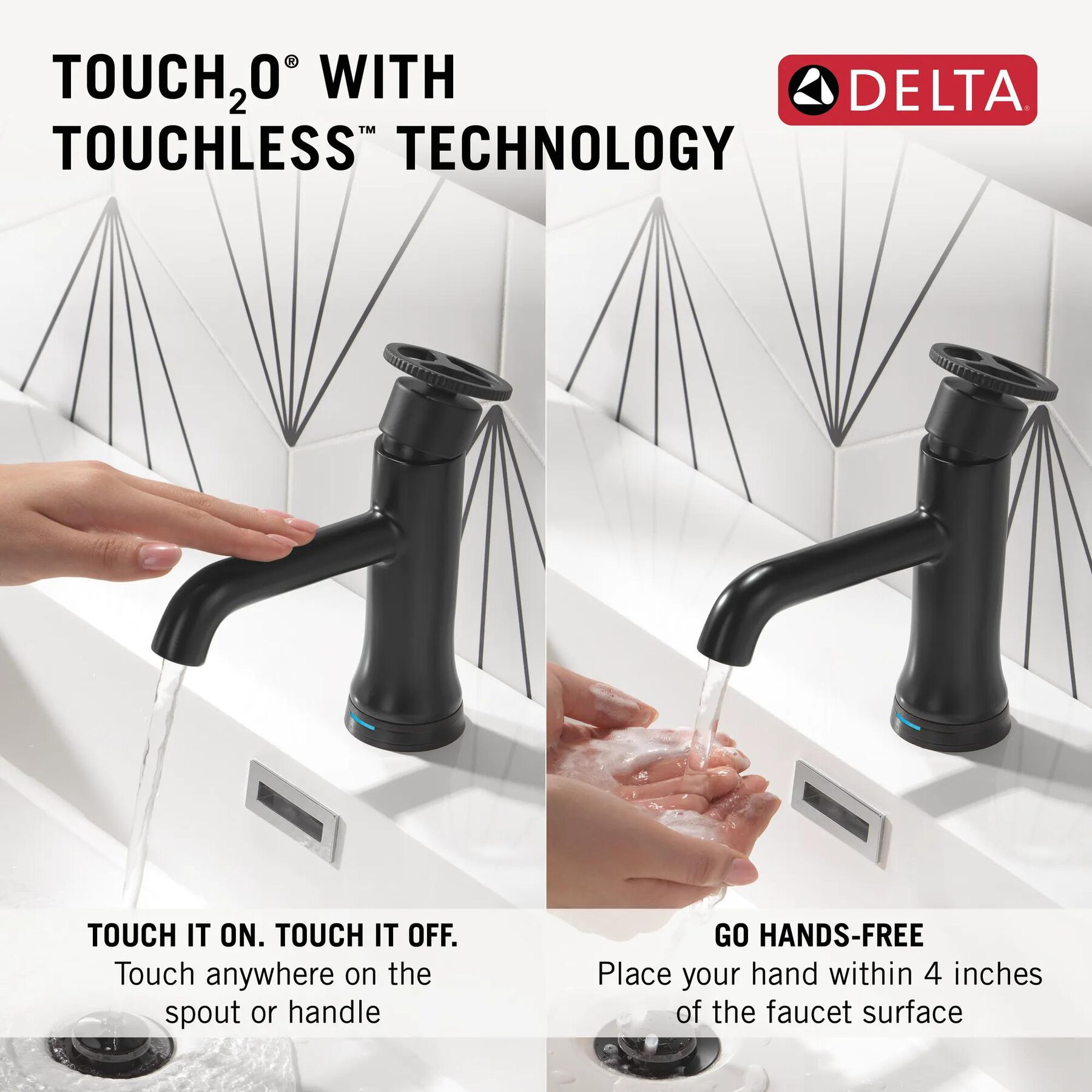 Touch2O Bathroom Faucet with Touchless Technology