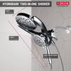 HydroRain&reg; 4-Setting Two-in-One Shower Head (Recertified)