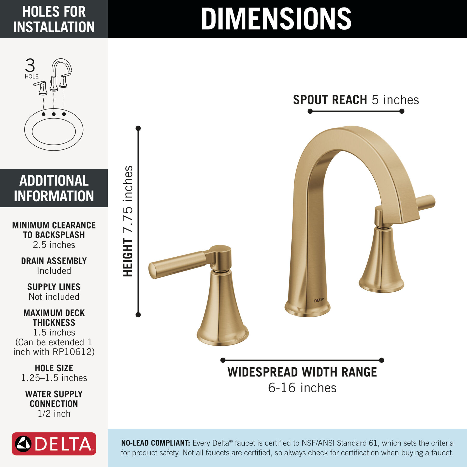 Widespread Lavatory Faucet with 14 Series Shower Trim and Rough Bundle