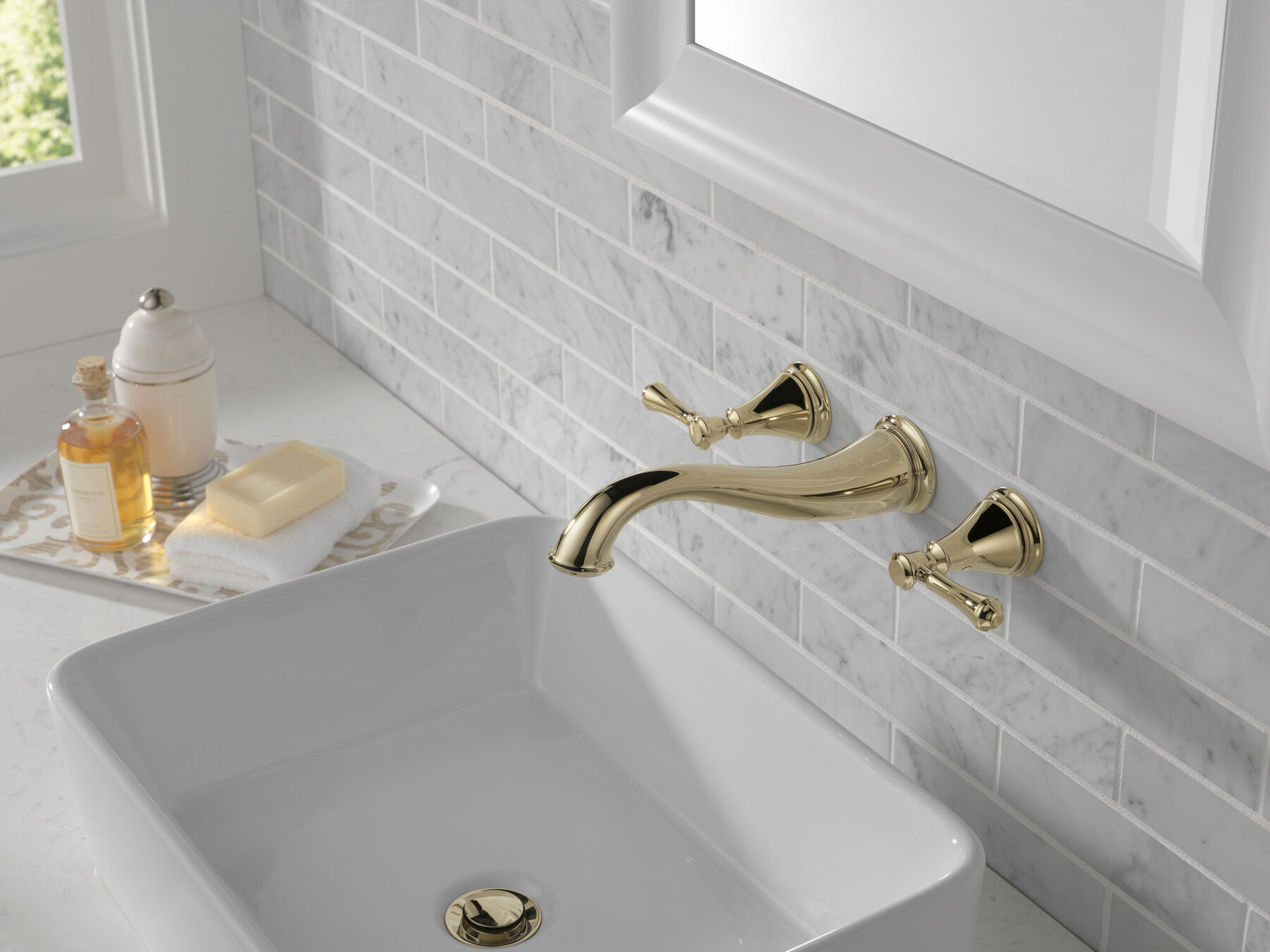 Two Handle Wall Mount Bathroom Faucet Trim