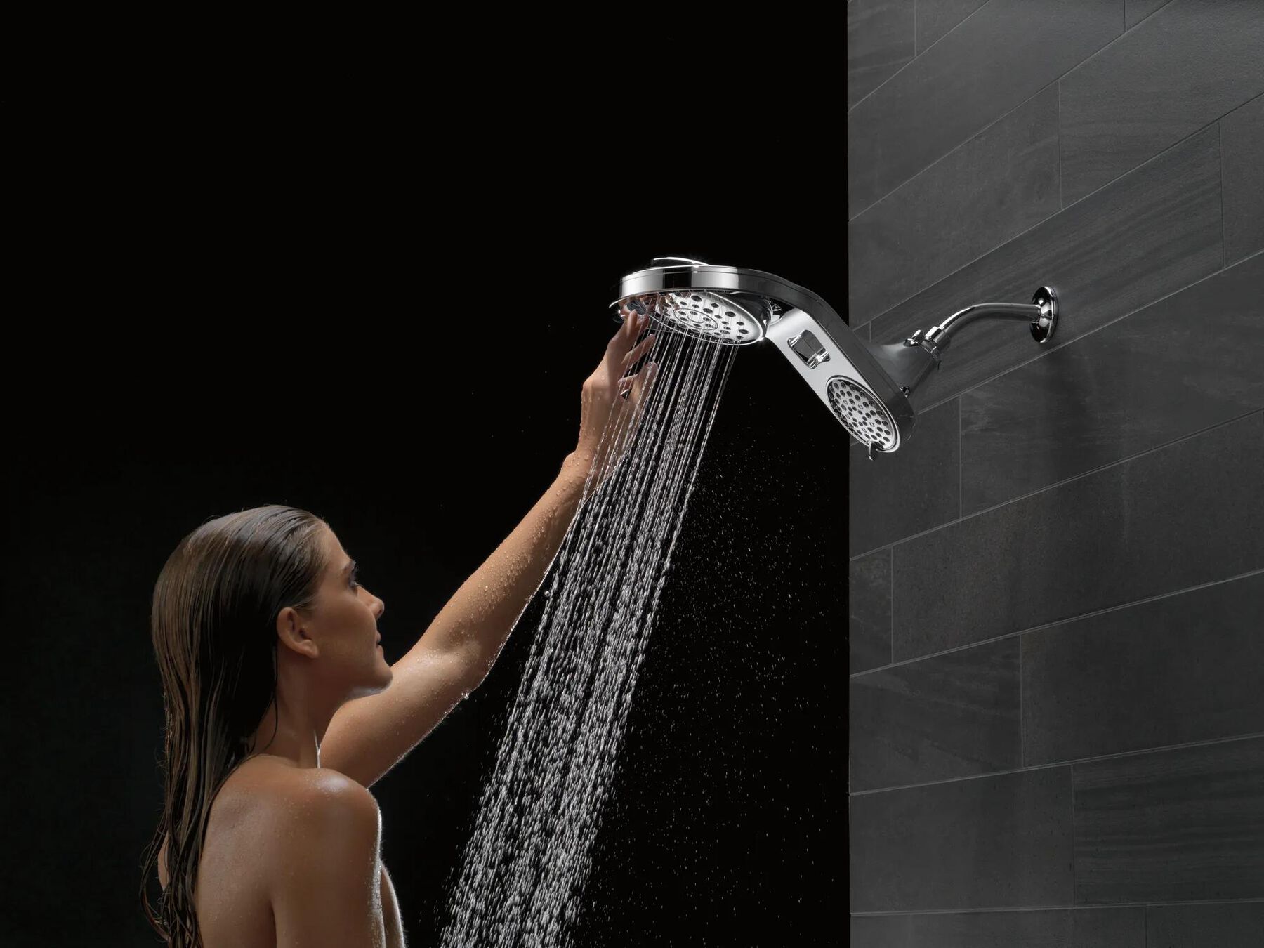 HydroRain&reg; 5-Setting Two-in-One Shower Head