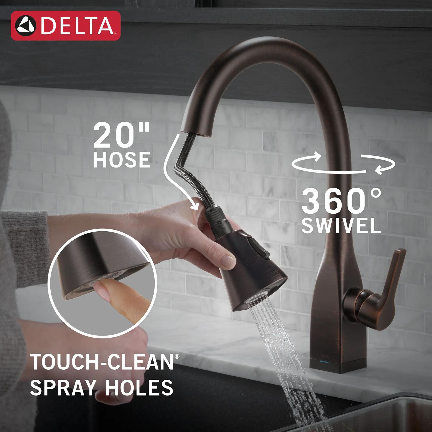 Single Handle Pull-Down Kitchen Faucet with Touch<sub>2</sub>O&reg; and ShieldSpray&reg; Technologies