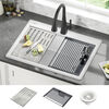 30&rdquo; Granite Composite Workstation Kitchen Sink Drop-In Top Mount Single Bowl with WorkFlow&trade; Ledge and Accessories in White