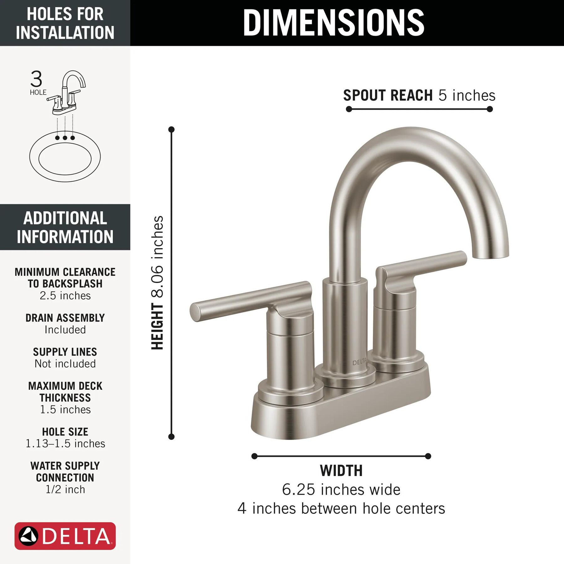 Two Handle Centerset Lavatory Faucet (Recertified)