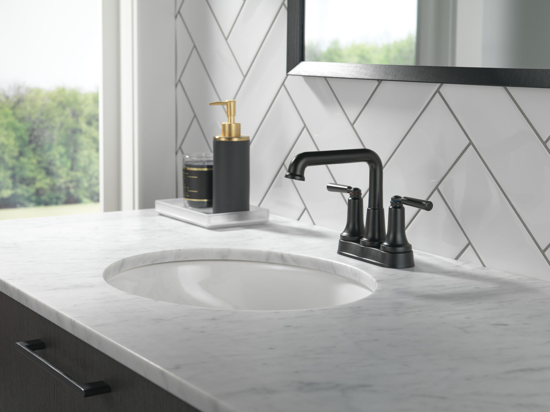 Two Handle Centerset Bathroom Faucet