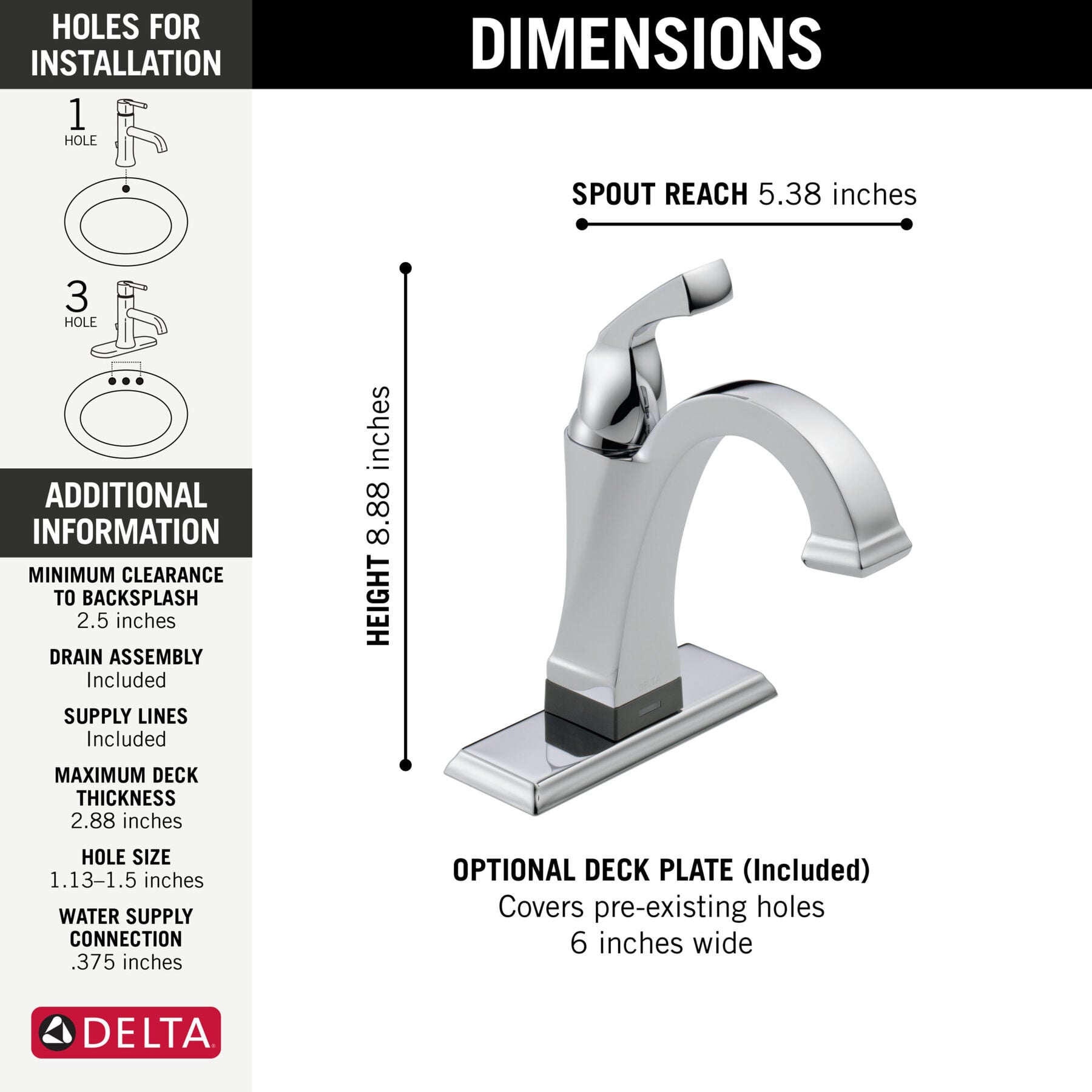 Touch2O&reg; Bathroom Faucet with Touchless Technology