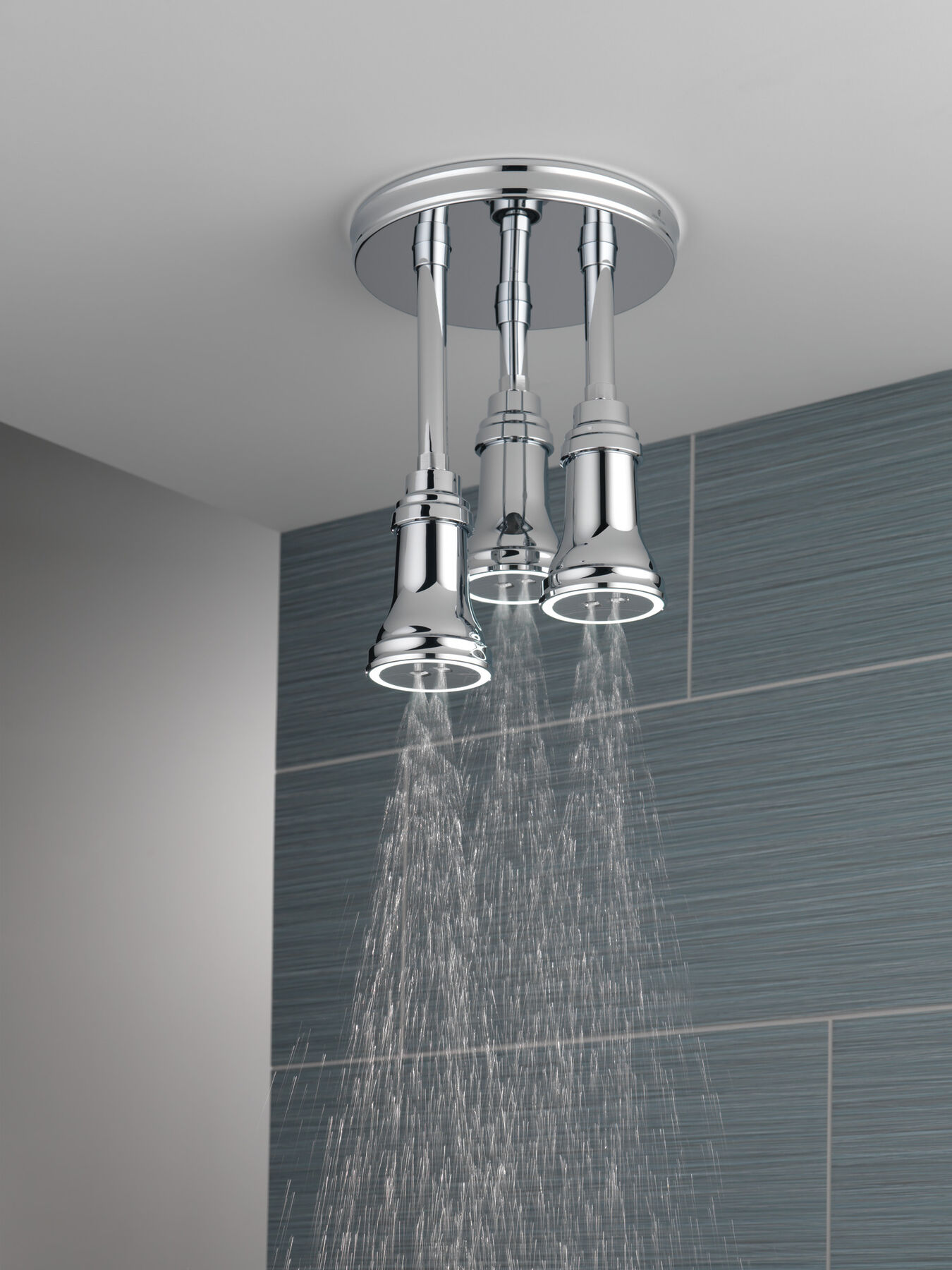 H<sub>2</sub>Okinetic&reg; Pendant Raincan Shower Head with LED Light
