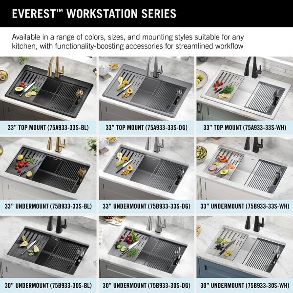 30” Granite Composite Workstation Kitchen Sink Undermount