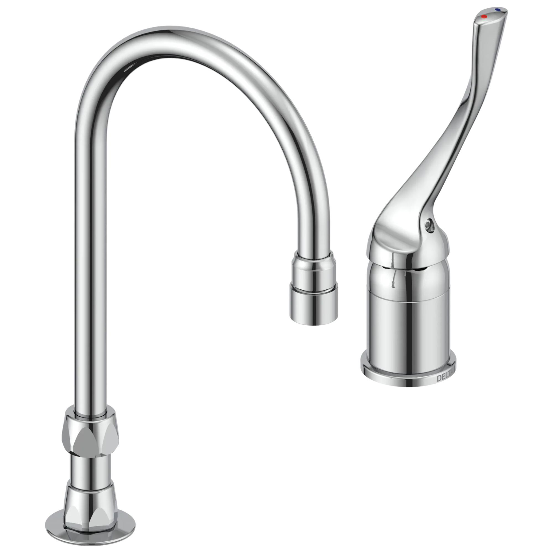 Single Control Mixing Faucet with Gooseneck Spout - Less Pop-Up