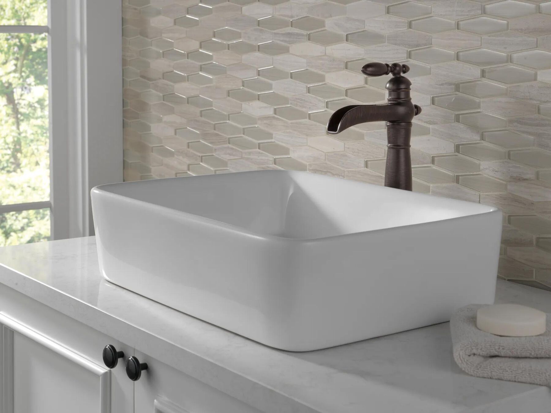 Single Handle Channel Vessel Bathroom Faucet