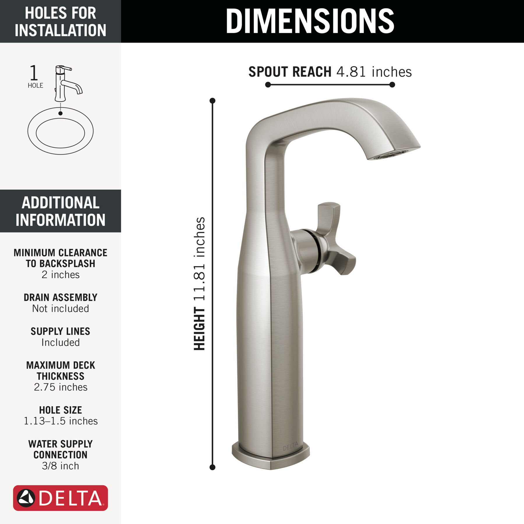 Single Handle Vessel Bathroom Faucet