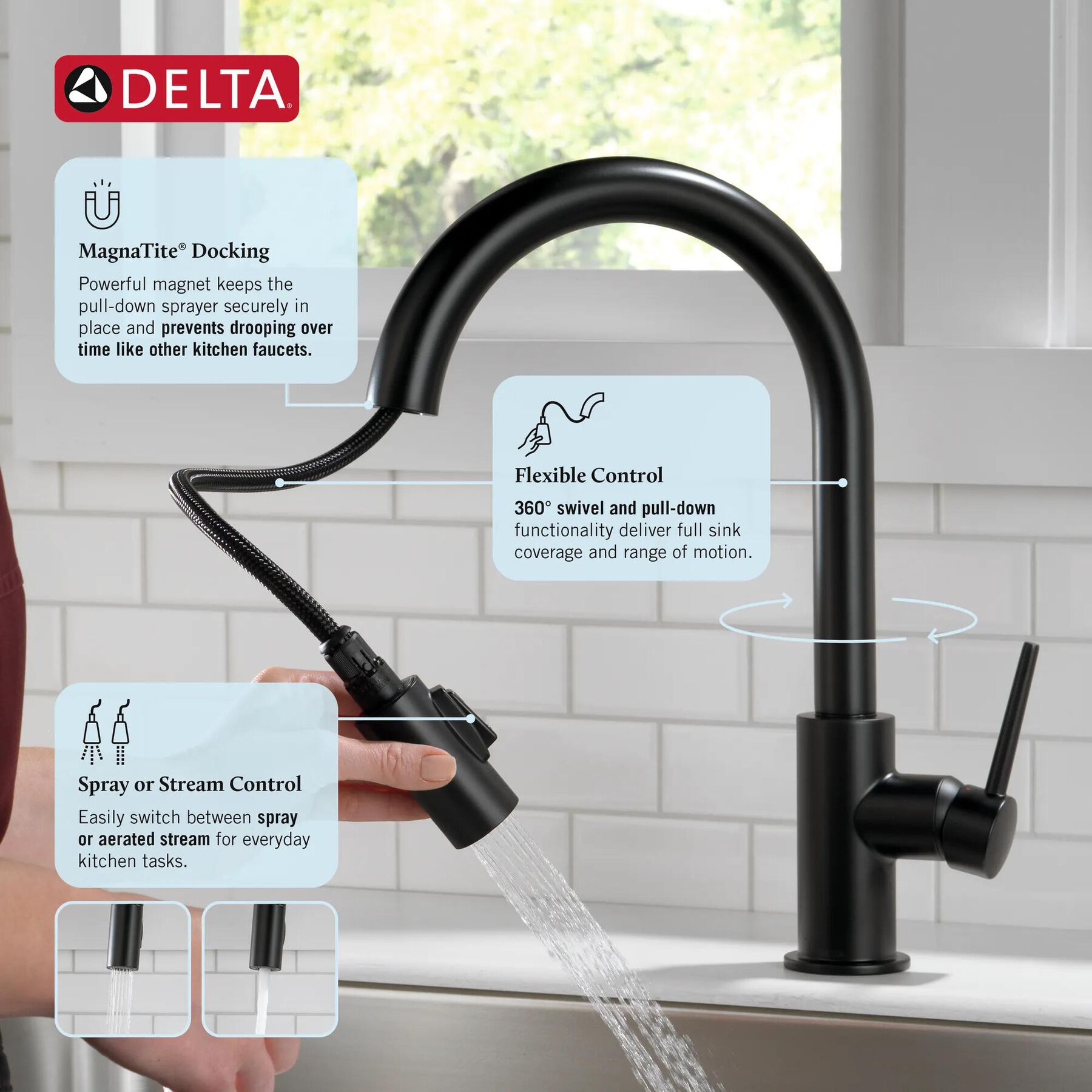Single Handle Pull-Down Kitchen Faucet