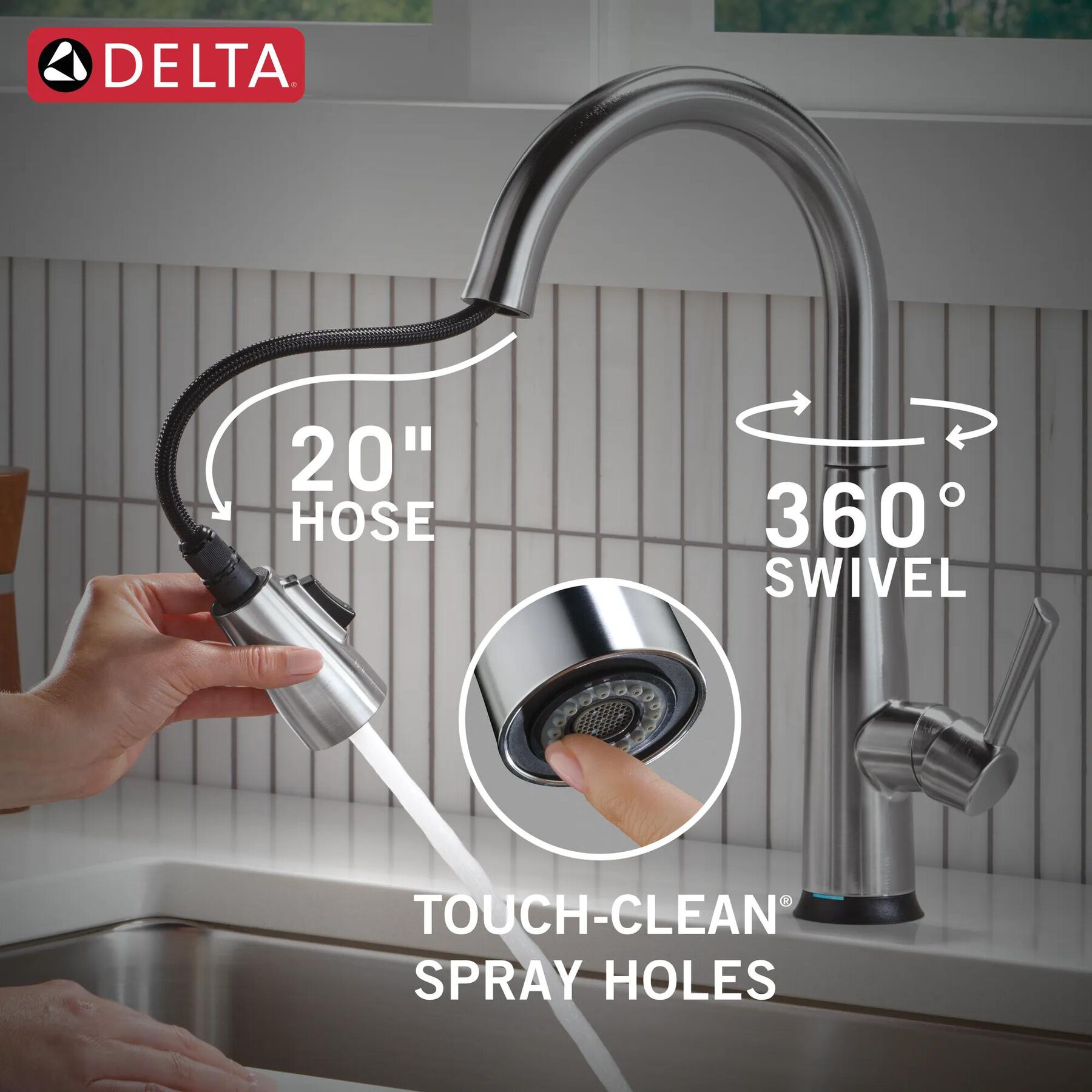 VoiceIQ&reg; Single Handle Pull-Down Faucet with Touch<sub>2</sub>O&reg; Technology