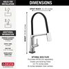 Single Handle Exposed Hose Kitchen Faucet with Touch<sub>2</sub>O Technology