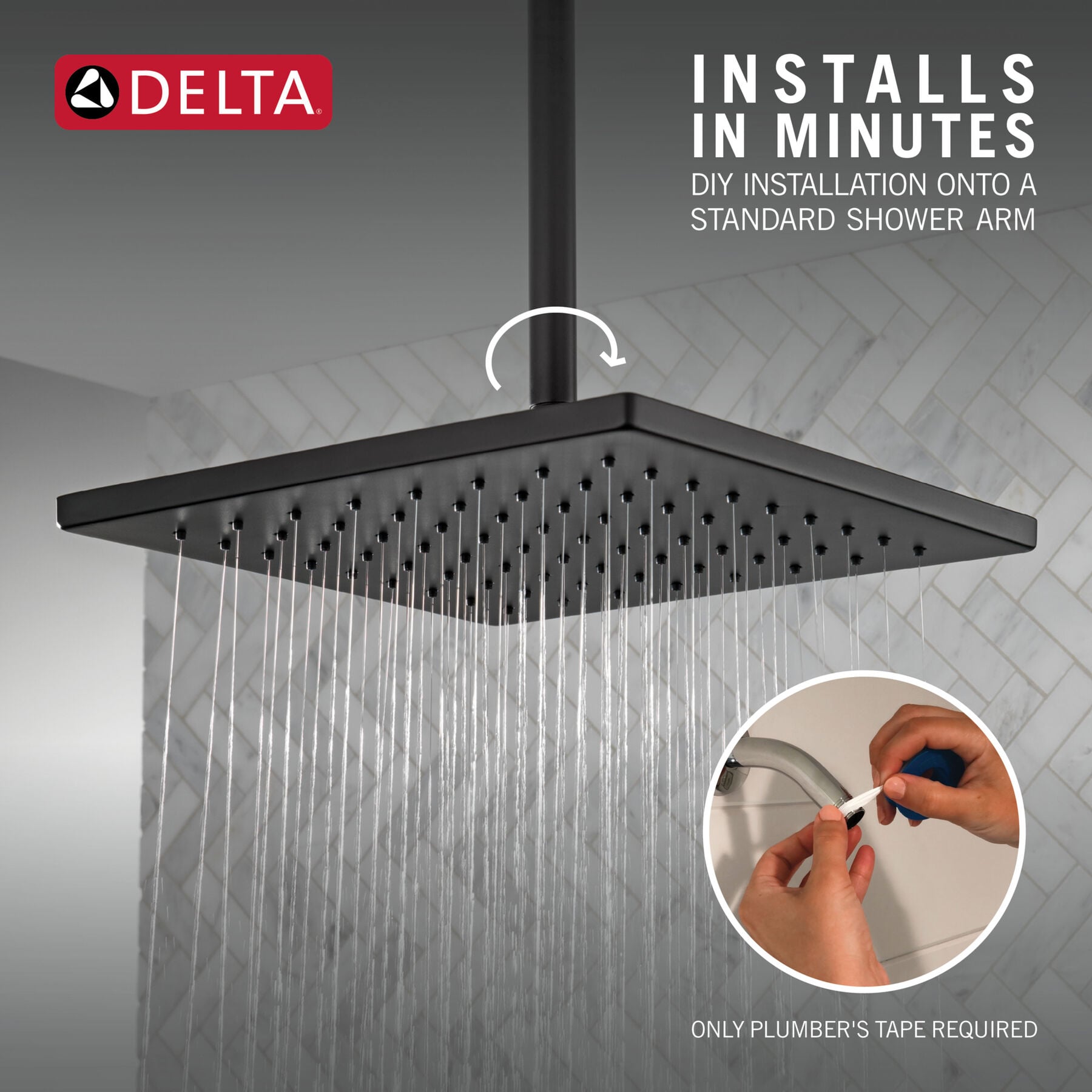 Single-Setting Metal Raincan Shower Head