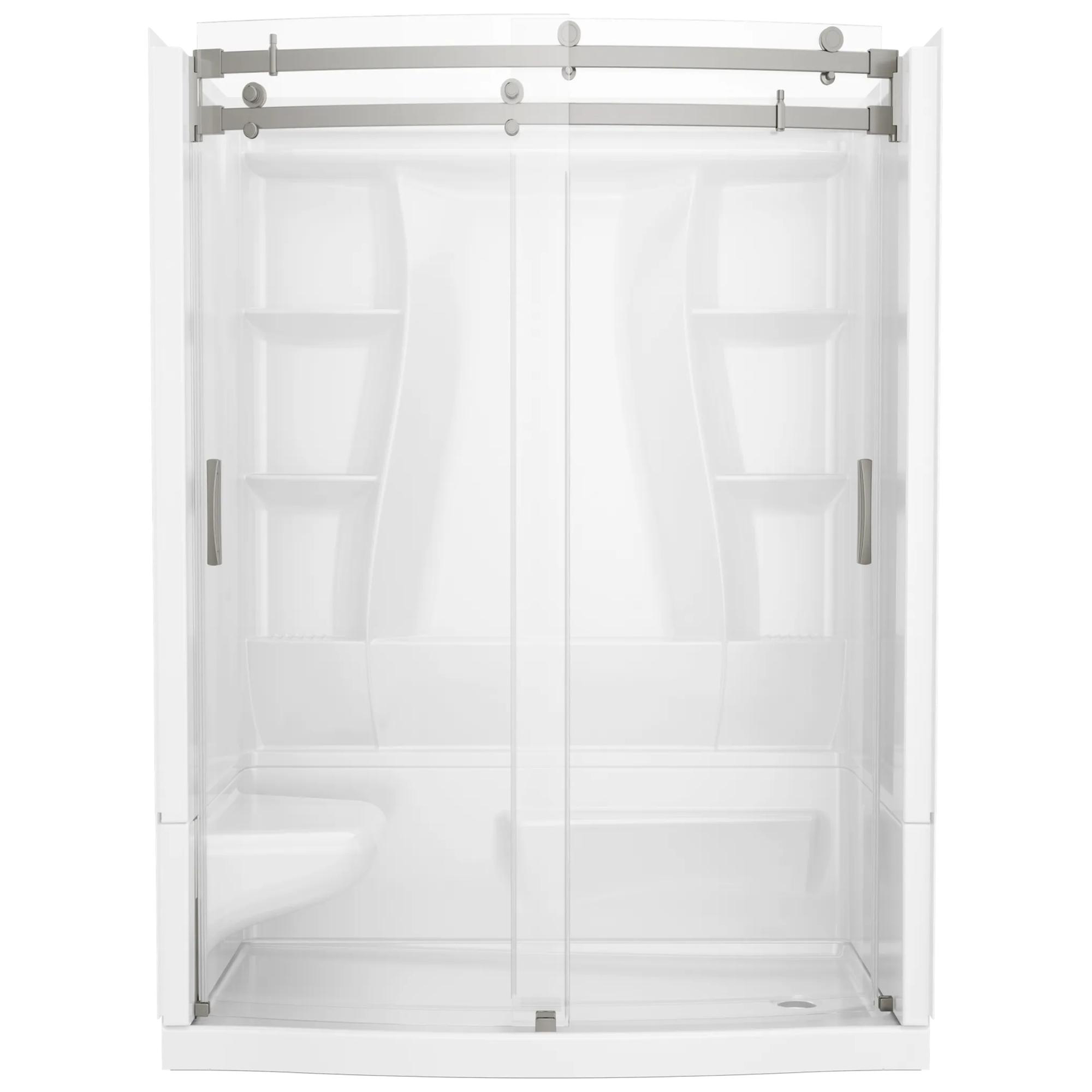 60x32 Alcove Shower Bundle with Door - Left Seat Right Drain Curve