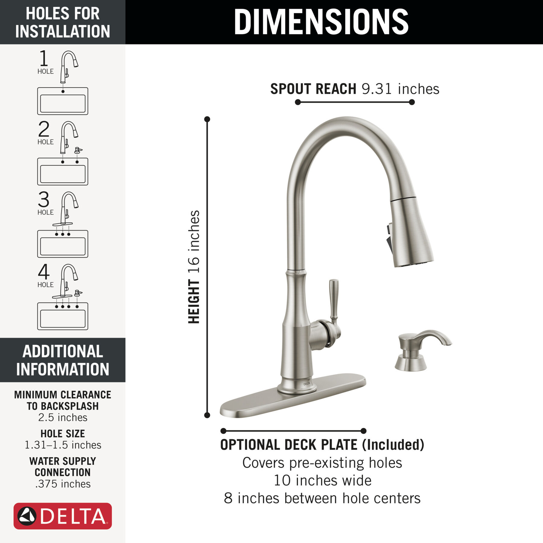 Pull-Down Kitchen Faucet w/Soap (Recertified)